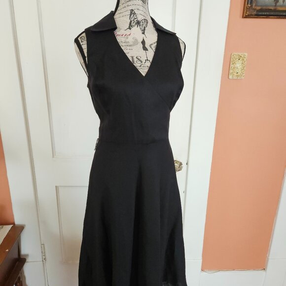 Jones NY Linen Collar Dress S-4 - Picture 2 of 8